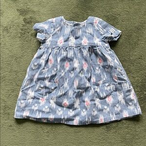 Carter’s Blue and Pink Short-sleeved Linen Dress